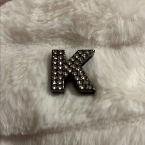 Lug Rhinestone Letter K Charm